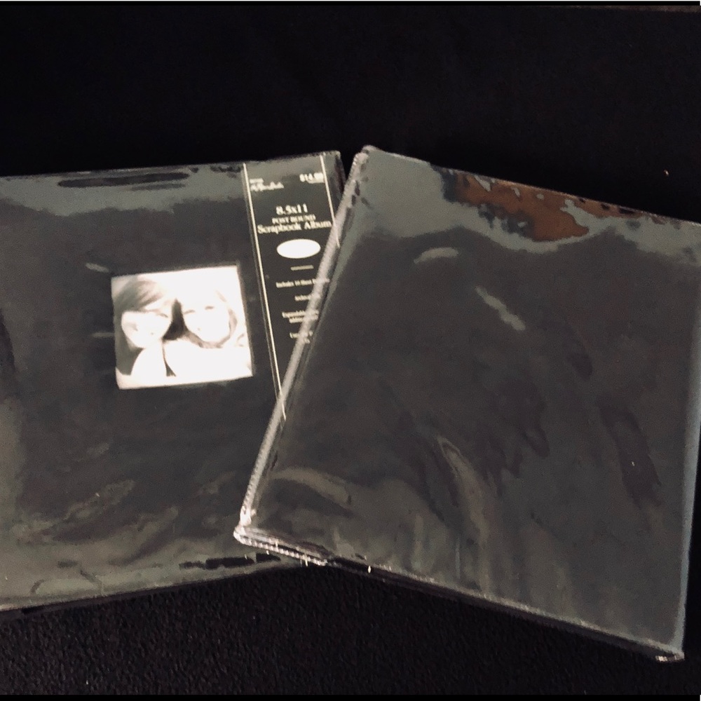 (2)- Scrapbook Albums 8.5 x 11 Cloth. Black. NEW!